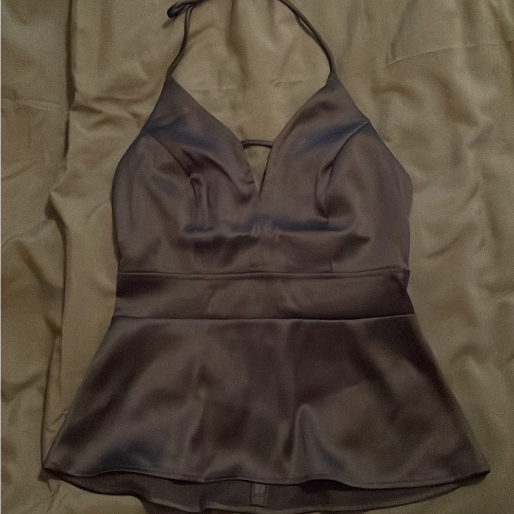 Express satin peplum top
